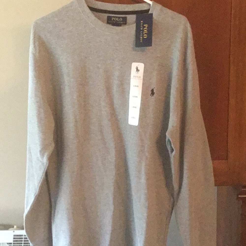 Men’s long sleeve grey thermal shirt